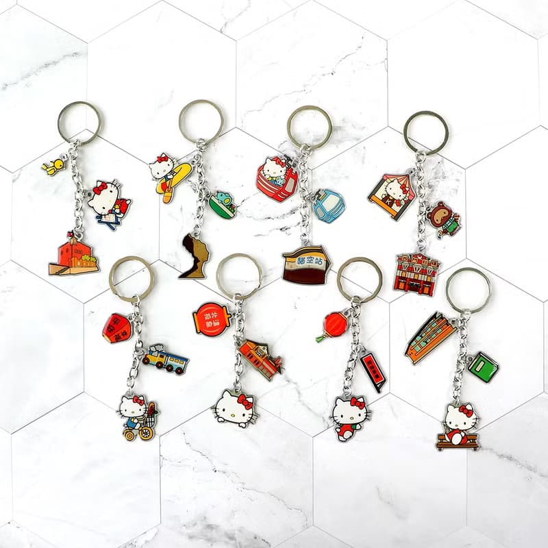 【漫遊台灣 X 三麗鷗】Hello Kitty 鑰匙圈+行李箱貼(平溪放天燈)