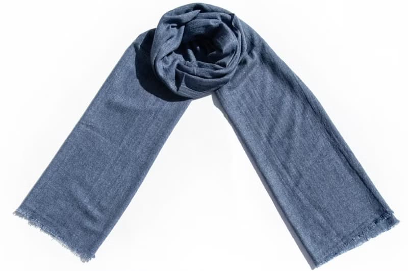 喀什米爾Cashmere/羊絨圍巾/純羊毛圍巾披巾/戒指絨披肩-藍色海洋