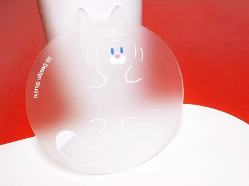 胖虎虎杯墊 透明磨砂亞克力杯墊