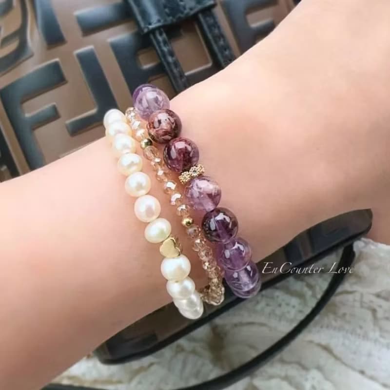 現貨禮盒包裝【魔鏡】紫幽靈 水晶手鍊 廣結人緣・開發智慧・招貴