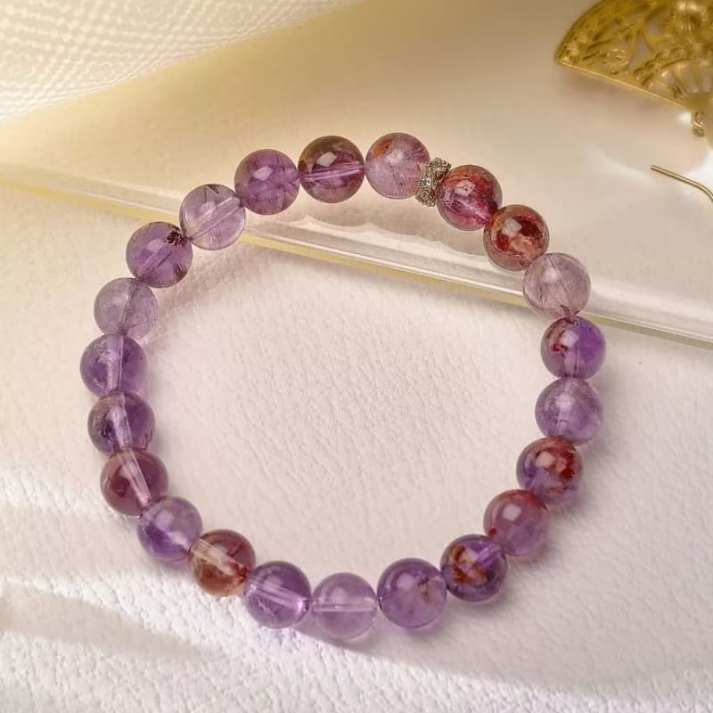 現貨禮盒包裝【魔鏡】紫幽靈 水晶手鍊 廣結人緣・開發智慧・招貴