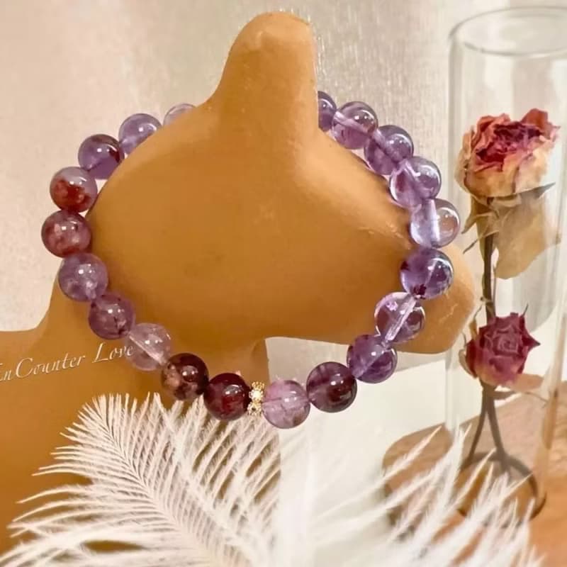 現貨禮盒包裝【魔鏡】紫幽靈 水晶手鍊 廣結人緣・開發智慧・招貴