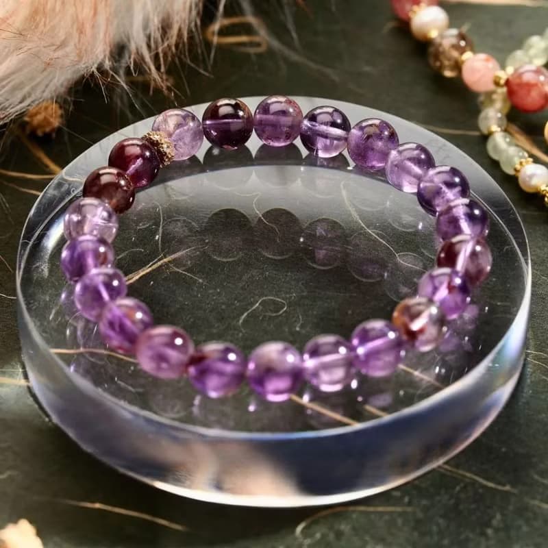 現貨禮盒包裝【魔鏡】紫幽靈 水晶手鍊 廣結人緣・開發智慧・招貴