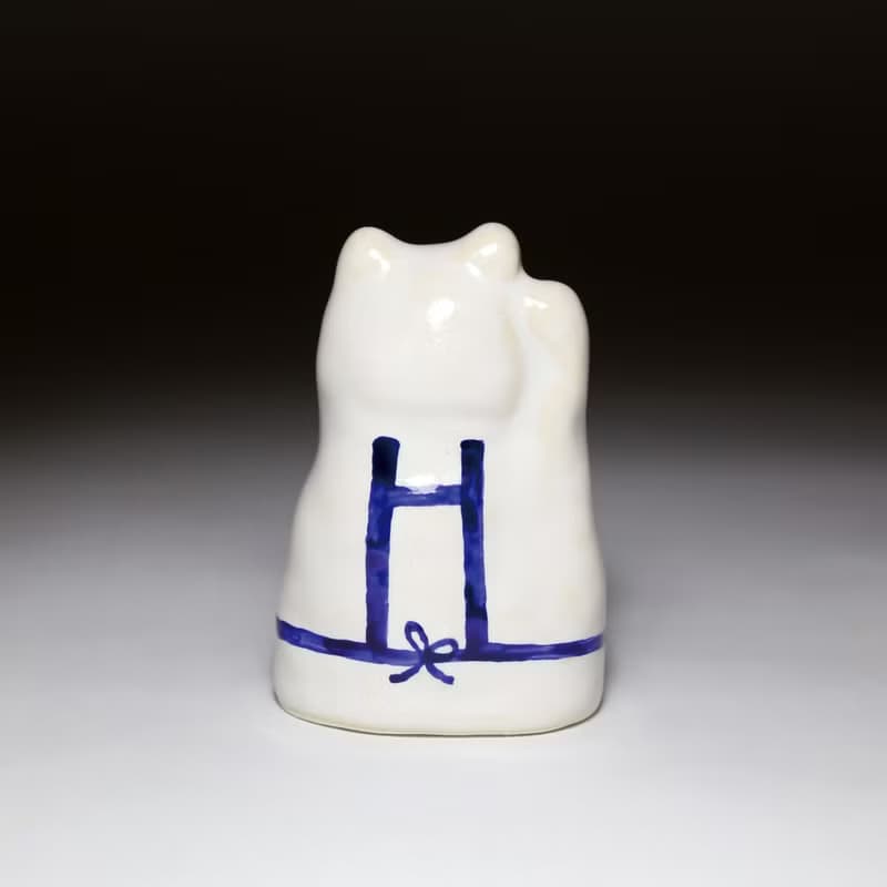 街頭開運招財貓-笑臉圍裙(藍)