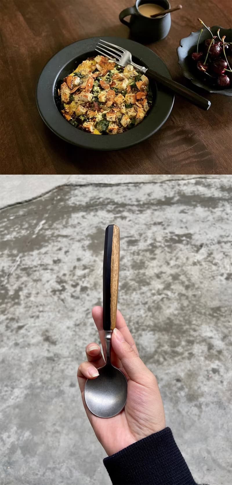 手工黑檀木勺子長柄大號復古日式吃飯勺實木勺子家用不鏽鋼湯勺叉