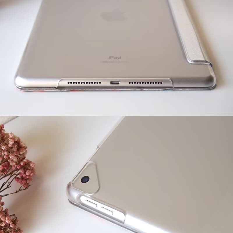手帳型iPadケース【招き猫】三折りスタンド機能付プラケースタイプ
