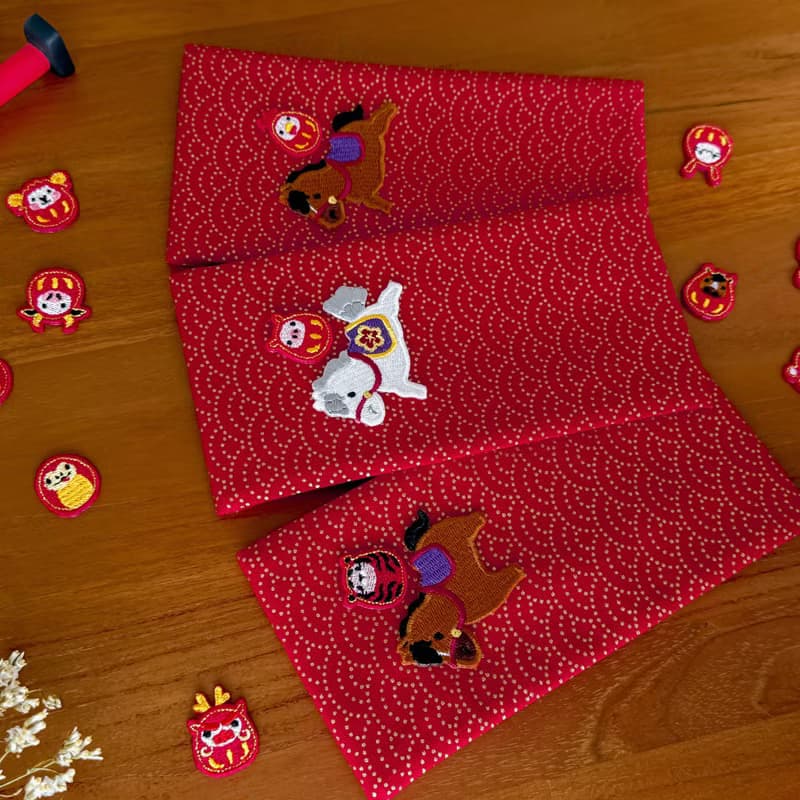 【日本小達摩 12生肖】馬年 豆尺寸 福氣達摩 刺繡貼紙 行李箱裝