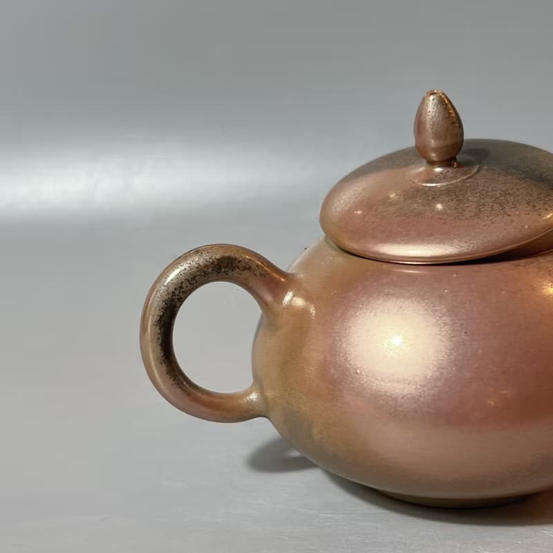 柴燒古銅金彩茶壺 / 蓋鈕藍光 / 小平凡手作