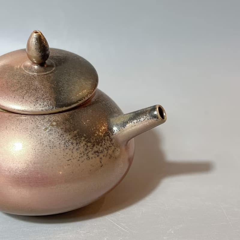 柴燒古銅金彩茶壺 / 蓋鈕藍光 / 小平凡手作