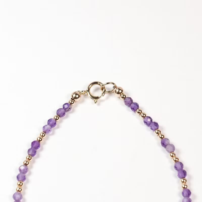 二月誕生石 紫水晶 l 智慧 × 人緣 × 招財 l 美國14KGF極細手鍊