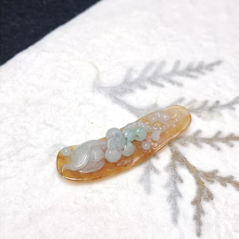 冰種翡翠蓮花 | 天然緬甸A貨翡翠 | 送禮