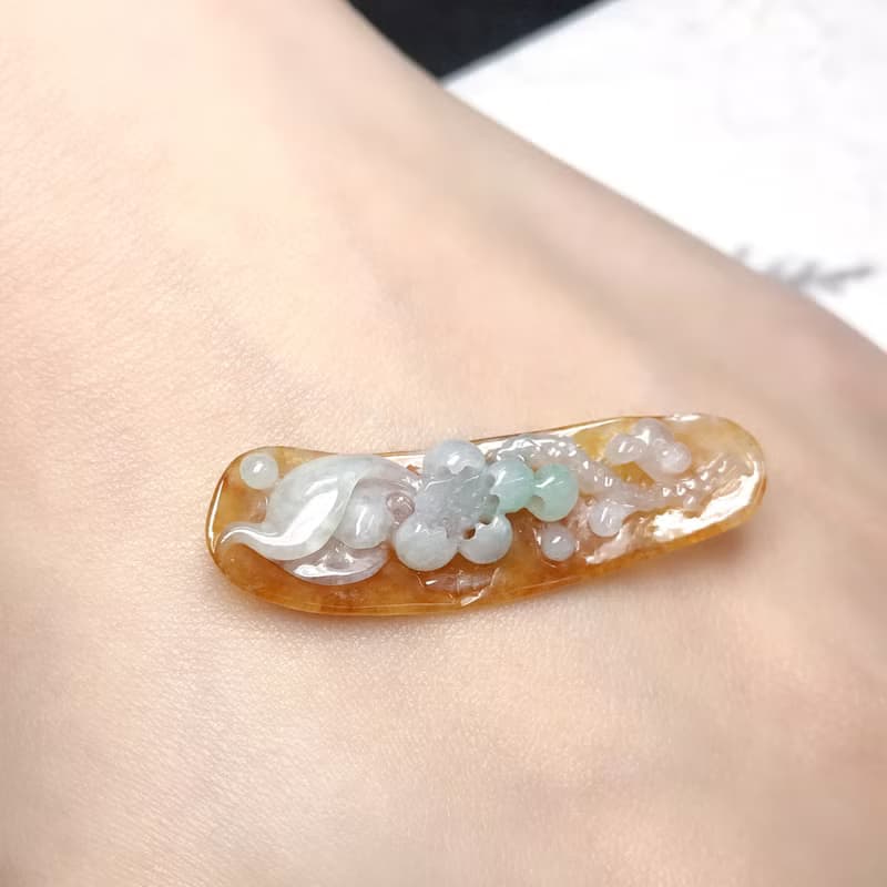 冰種翡翠蓮花 | 天然緬甸A貨翡翠 | 送禮