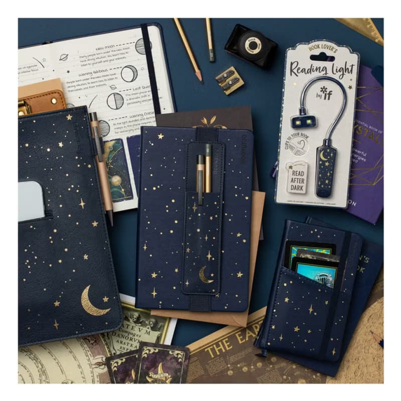 Bookaroo星空系列 月亮與星星/筆記本/閱讀燈*英國進口 台灣出貨*