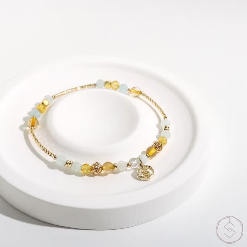 雅典娜 | 黃水晶 金髮晶 海藍寶 白水晶 |水晶手鍊