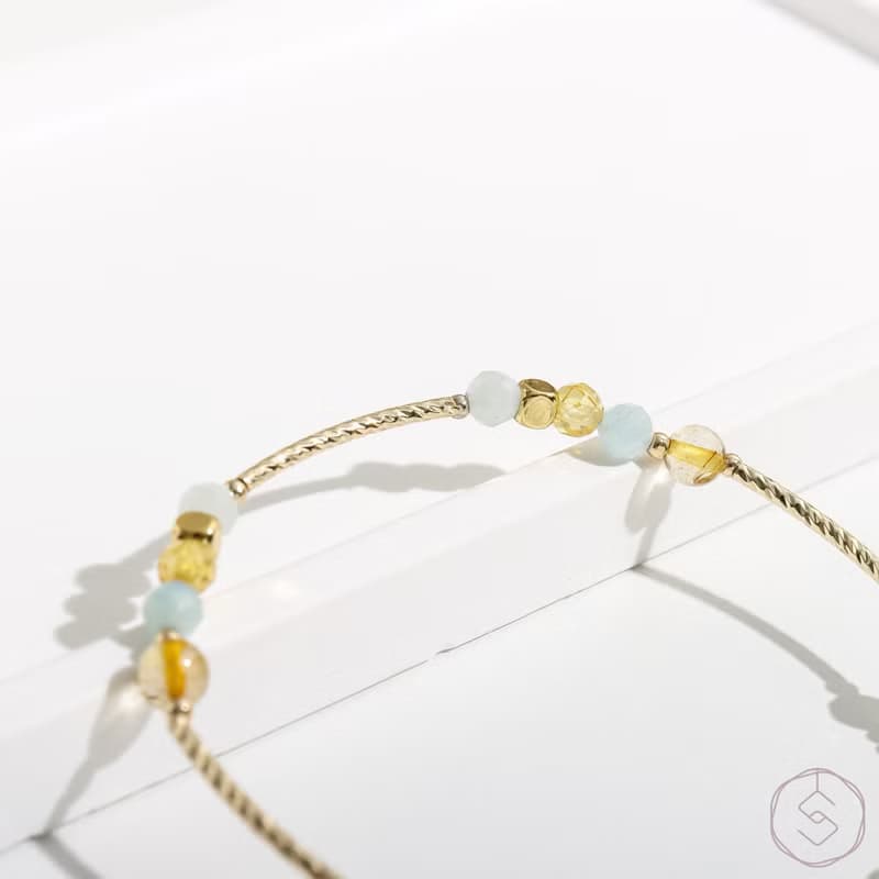 雅典娜 | 黃水晶 金髮晶 海藍寶 白水晶 |水晶手鍊