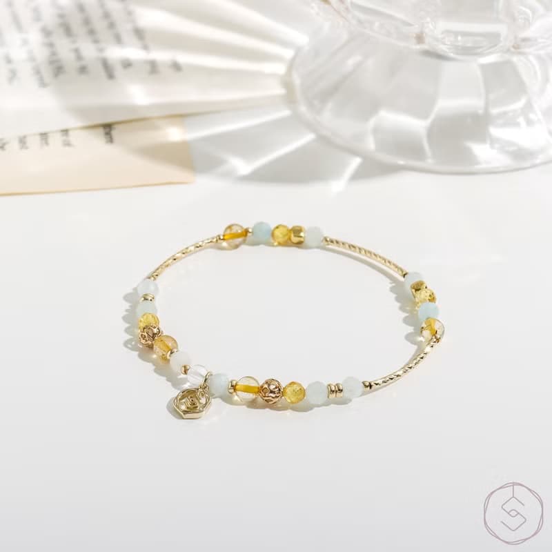 雅典娜 | 黃水晶 金髮晶 海藍寶 白水晶 |水晶手鍊
