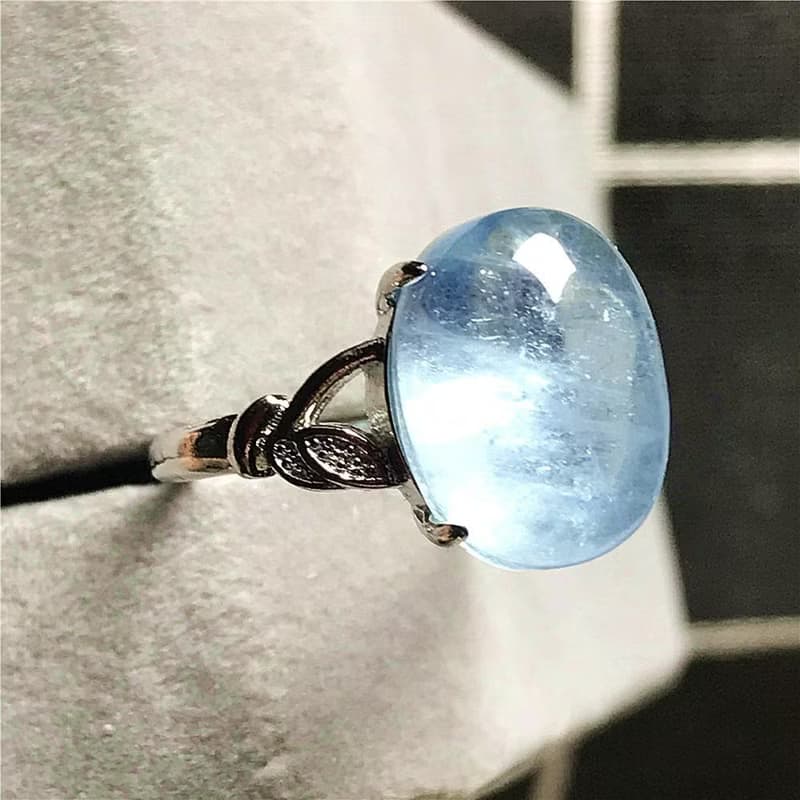 Natural Aquamarine Ring, Genuine Aquamarine Ring, March Birthstone, 925 silver