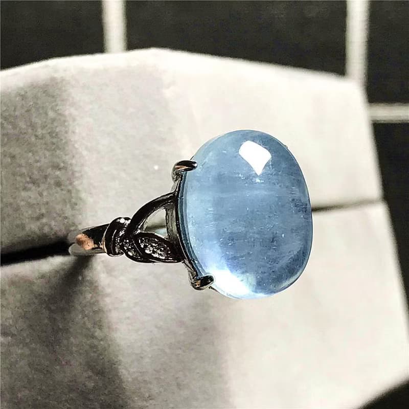 Natural Aquamarine Ring, Genuine Aquamarine Ring, March Birthstone, 925 silver