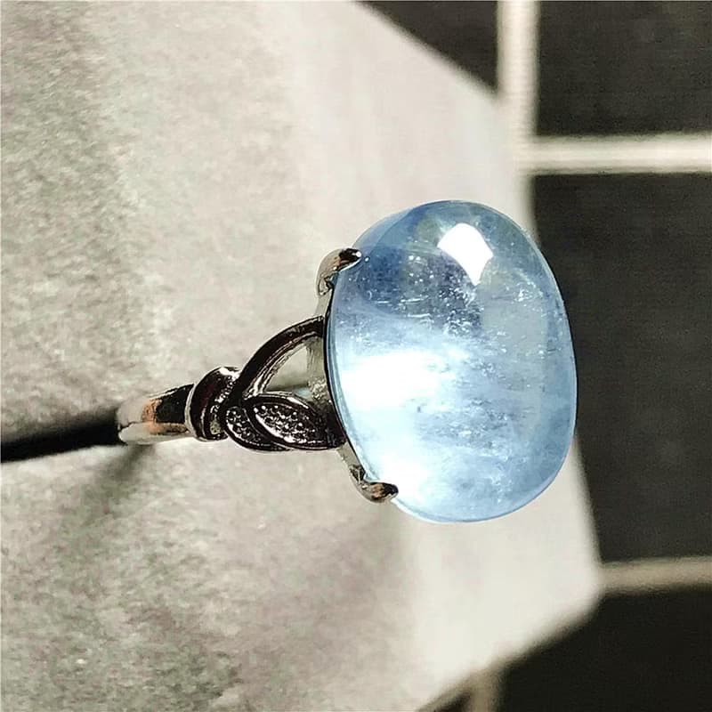 Natural Aquamarine Ring, Genuine Aquamarine Ring, March Birthstone, 925 silver