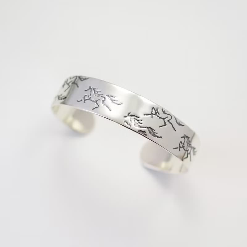 馬生肖蝕刻圖案純銀手環(窄版) 長輩送禮首選