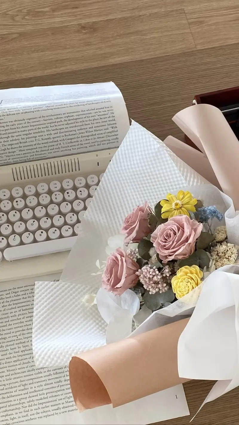 Flora Flower 乾燥永生花束-多巴胺