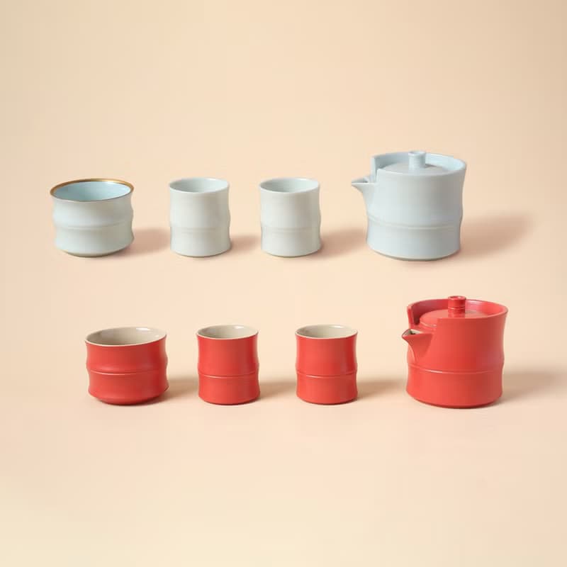 陸寶 富竹年年茶組 1壺3杯 竹節造型 茶具組