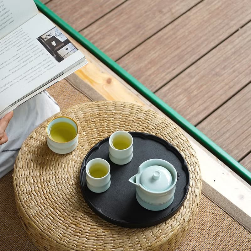 陸寶 富竹年年茶組 1壺3杯 竹節造型 茶具組
