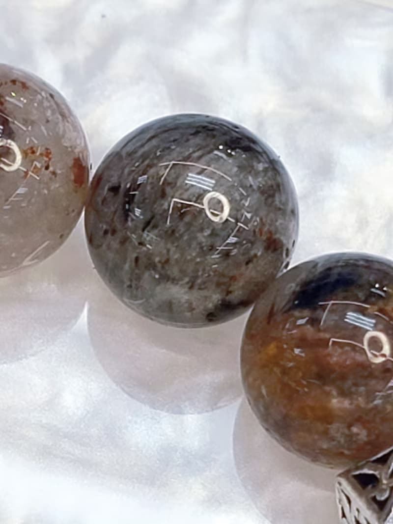 千層幽靈 藥王石 白幽靈 金髮晶||助事業 招財 舒壓 水晶手鍊