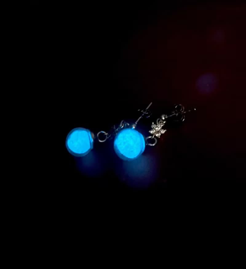 夜光 玻璃球 醫療鋼項鍊【夜空繁星】