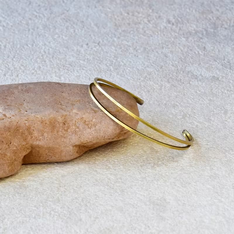 自然系-黃銅混搭系列手鐲