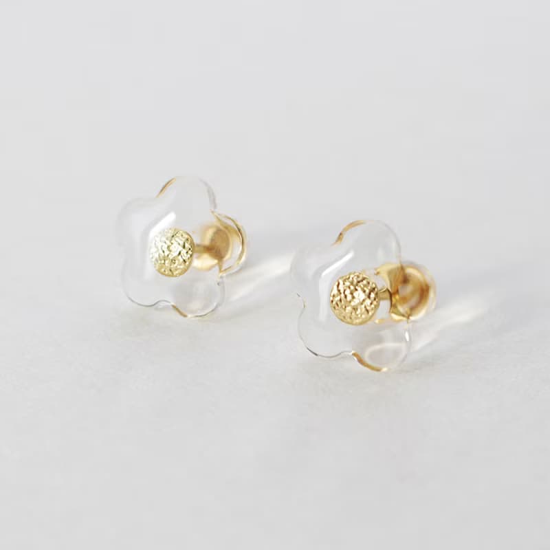 シンプルフラワー(クリア)ピアス/イヤリング