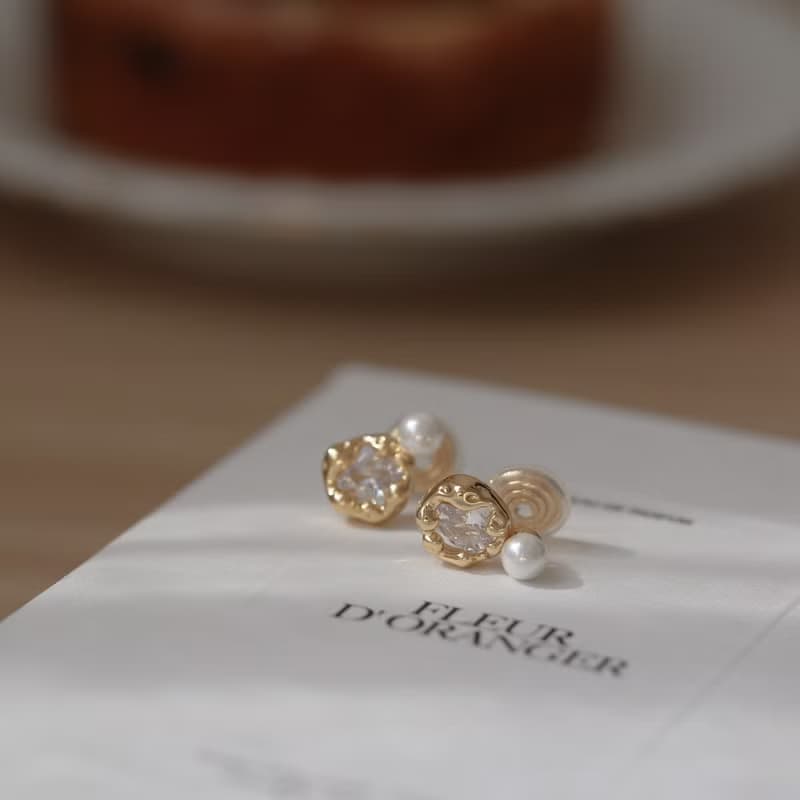 霧雨晨光珍珠耳環【耳針款 | 蚊香耳夾】珍珠耳夾 夾式耳環 耳夾