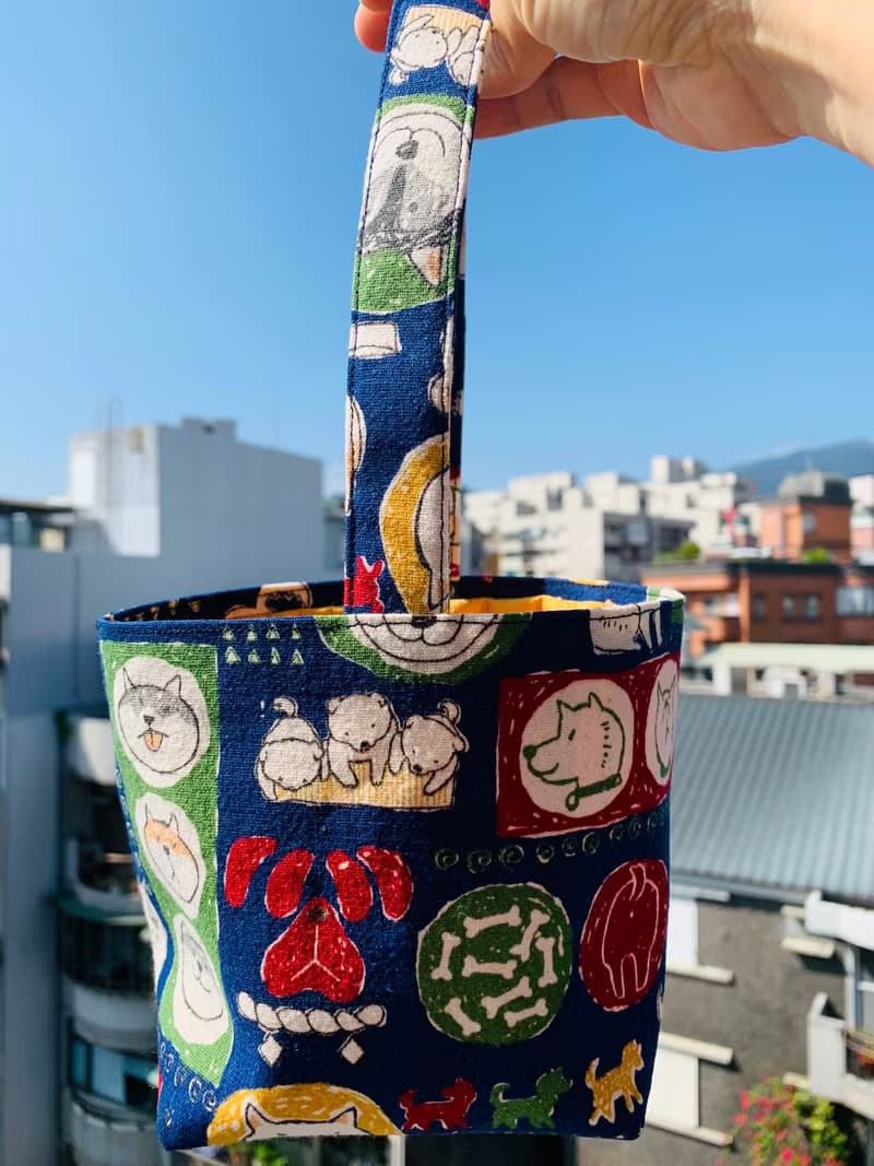 文青風環保防水胖胖杯手提袋~忠實的朋友  輕便提袋 交換禮物