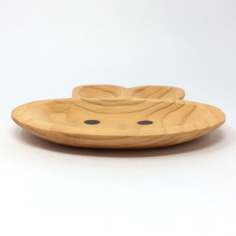 【SPICE】日本 PETIT'S MAMAN 天然松木 兒童餐盤-兔子