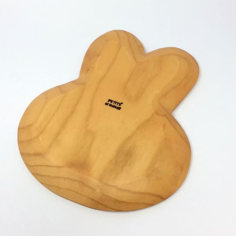 【SPICE】日本 PETIT'S MAMAN 天然松木 兒童餐盤-兔子