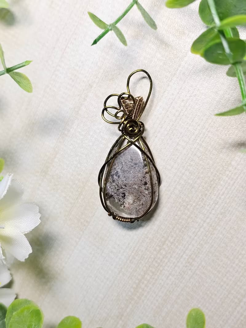 【葉綠舒手作】山水如詩 /金屬線編織/節日/禮物/飾品/項鍊/手作
