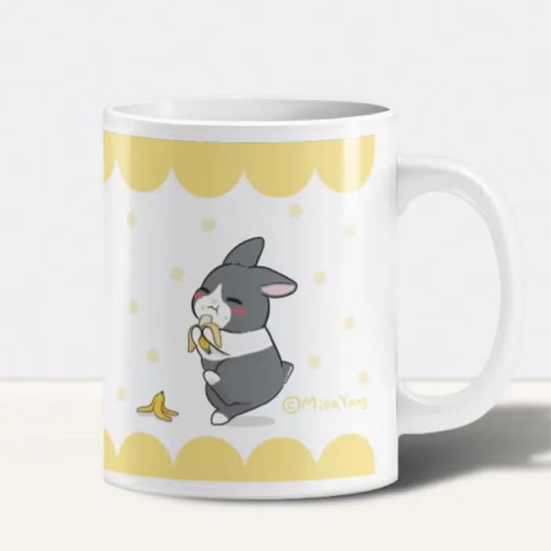 光面陶瓷杯 12oz  | 地瓜兔一家 散水禮物