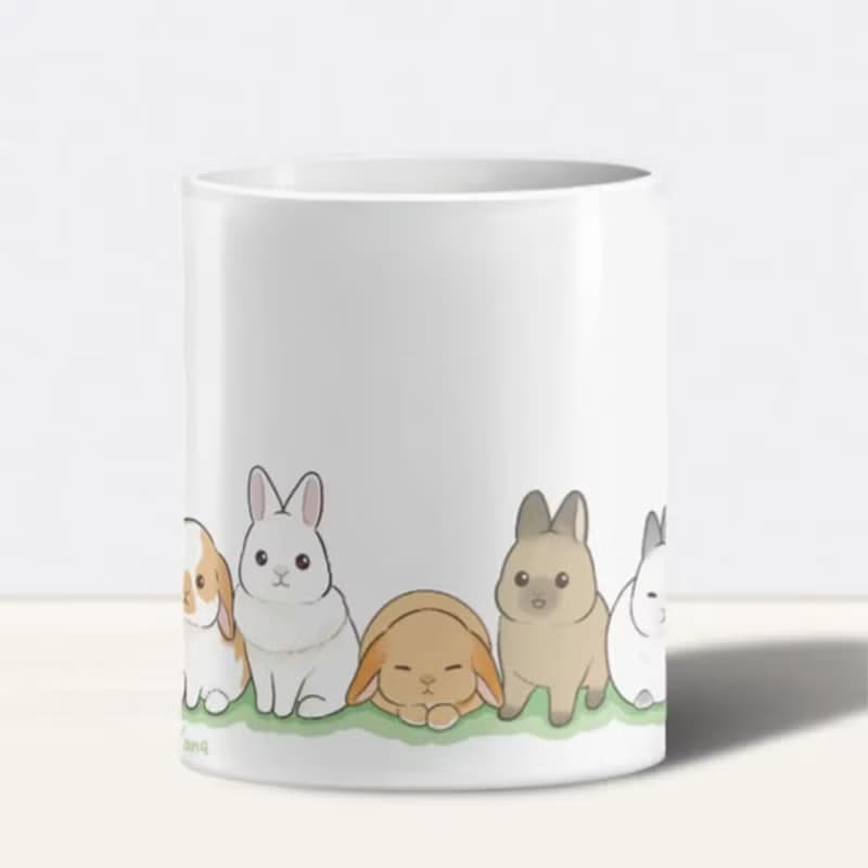 光面陶瓷杯 12oz  | 地瓜兔一家 散水禮物