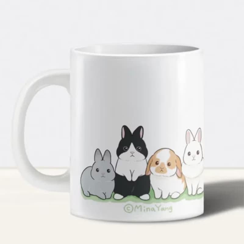 光面陶瓷杯 12oz  | 地瓜兔一家 散水禮物