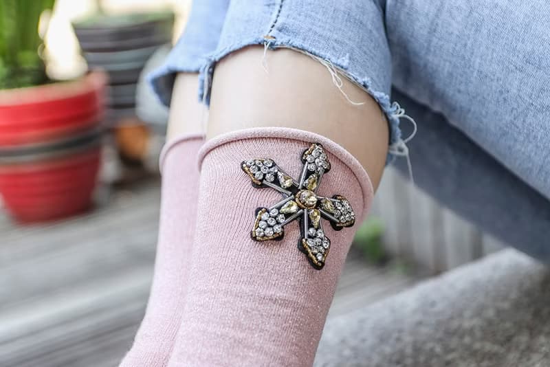 unni星語寶石推襪 襪子 保暖 socks 中筒襪 女襪 手工縫  刷毛 棉