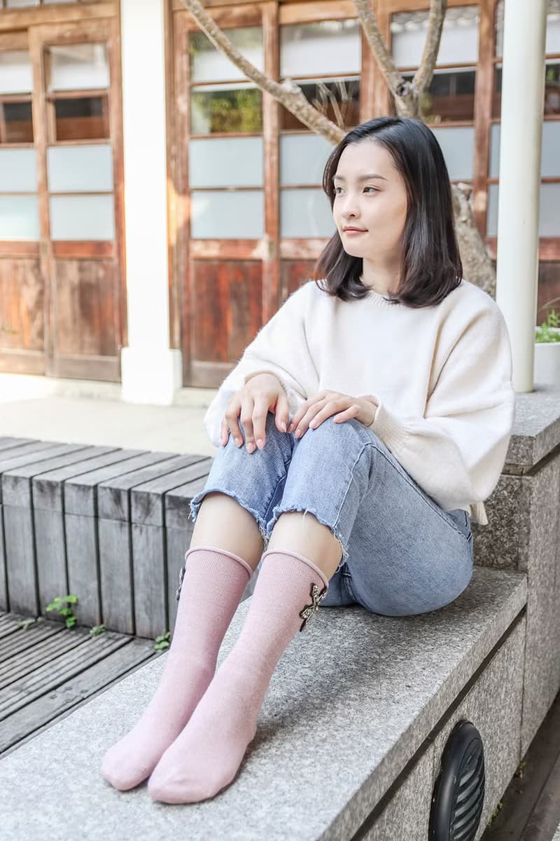 unni星語寶石推襪 襪子 保暖 socks 中筒襪 女襪 手工縫  刷毛 棉