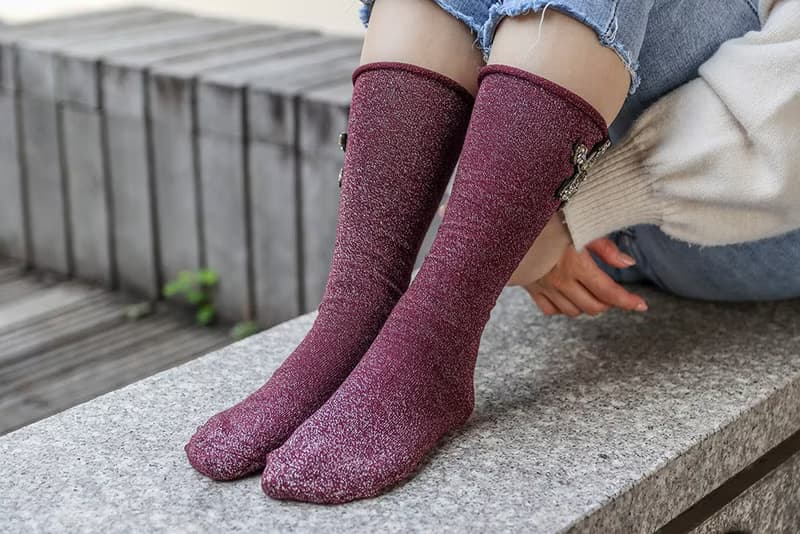 unni星語寶石推襪 襪子 保暖 socks 中筒襪 女襪 手工縫  刷毛 棉