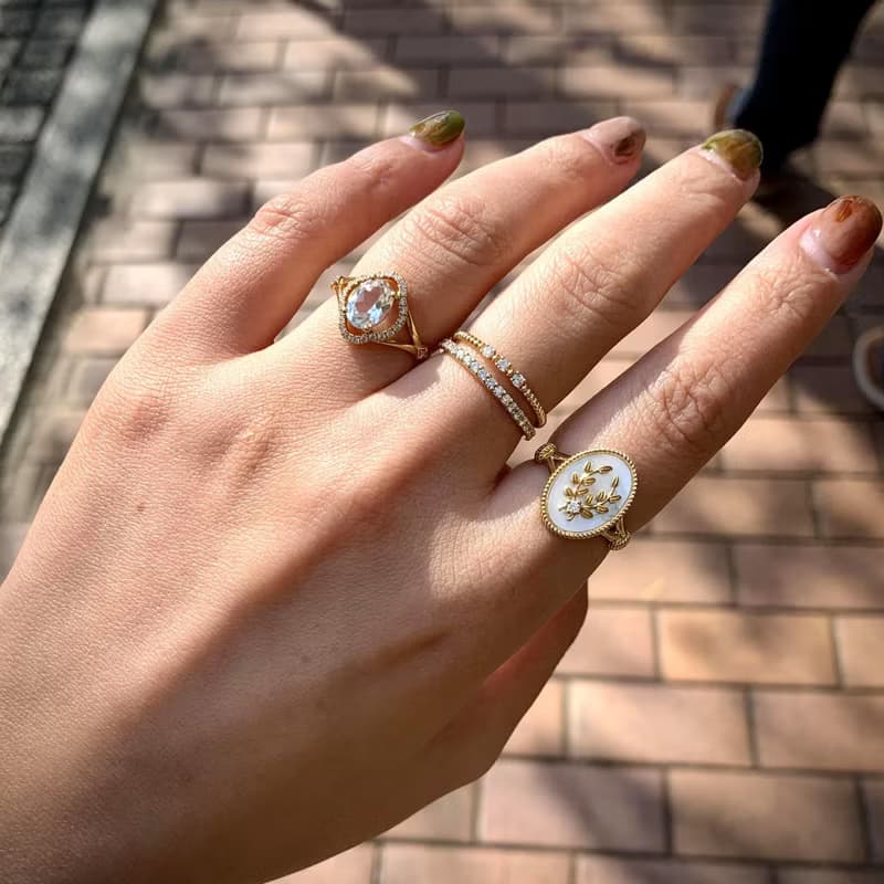 18K 復古鑽石戒指