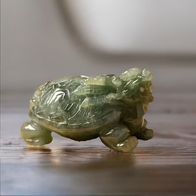 【吉祥‧長壽】冰飄花翡翠龍龜 | 天然緬甸玉A貨翡翠 | 送禮