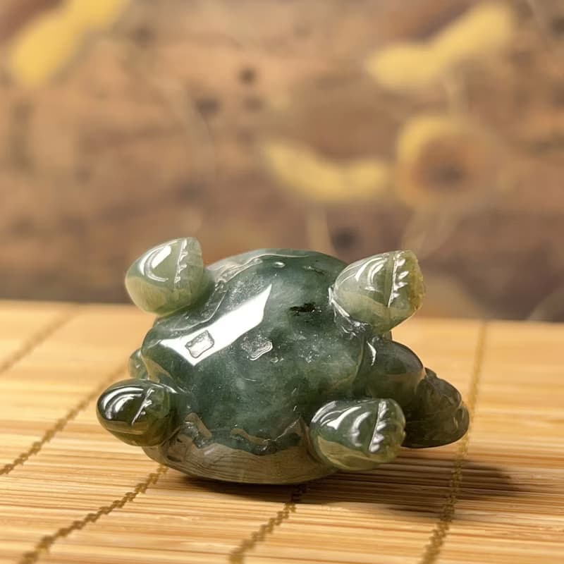 【吉祥‧長壽】冰飄花翡翠龍龜 | 天然緬甸玉A貨翡翠 | 送禮