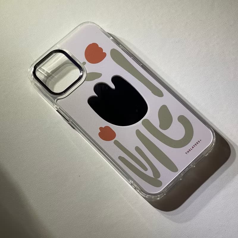 iPhone 16| 粉紅色玫瑰Blossom鏡面手機殼 | 幾何植物花朵圖案