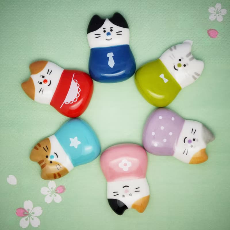 日本Decole 筷子架 - 貓咪的快樂家族