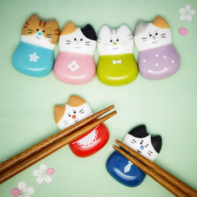 日本Decole 筷子架 - 貓咪的快樂家族
