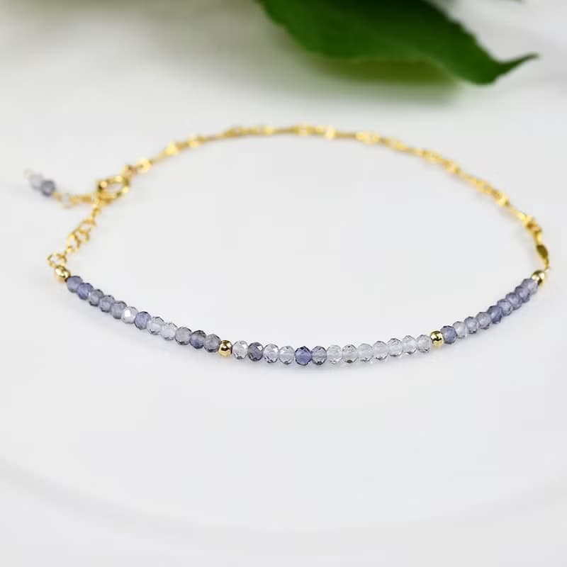 人生の羅針盤を象徴する グラデーションアイオライトの3wayブレスレット 9月誕生石