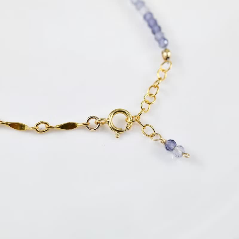 人生の羅針盤を象徴する グラデーションアイオライトの3wayブレスレット 9月誕生石